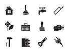 Silhouette construction and do it yourself icons - vector icon set