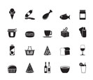 Silhouette Shop and Foods Icons - Vector Icon Set