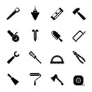 Silhouette Construction and Building Tools icons - Vector Icon Set