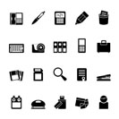 Silhouette Office tools Icons - vector icon set 3