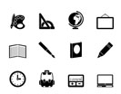 Silhouette School and education icons - vector icon set