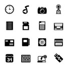 Silhouette Phone Performance, Internet and Office Icons - Vector Icon Set