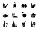 Silhouette Food, drink and Aliments icons - vector icon set