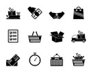 Silhouette Shipping and logistic icons - vector icon set