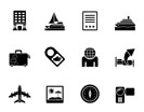 Silhouette Travel, vacation and holidays icon - vector icon set