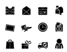 Silhouette Post, correspondence and Office Icons - vector icon set