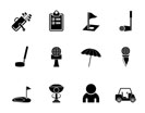 Silhouette golf and sport icons - vector icon set