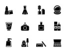 Silhouette Cosmetic Industry and beauty icons - vector icon set