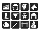 Silhouette Horse Racing and gambling Icons - vector icon set