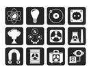 Silhouette Atomic and Nuclear Energy Icons - vector icon set