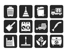 Silhouette Cleaning Industry and environment Icons - vector icon set