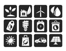 Silhouette Green and Environment Icons - vector icon set