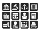 Silhouette Justice and Judicial System icons - vector icon set