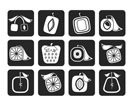 Silhouette Abstract square fruit icons - vector icon set