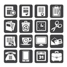 Silhouette Business and office tools icons - vector icon set