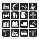 Silhouette Business and industry icons - vector icon set