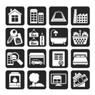 Silhouette Real Estate objects and Icons - Vector Icon Set
