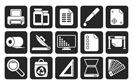 Silhouette Commercial print icons - vector icon set