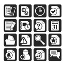 Silhouette Organizer, communication and connection icons - vector icon set