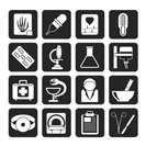 Silhouette Healthcare and Medicine icons - vector icon set