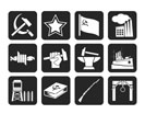 Silhouette Communism, socialism and revolution icons - vector icon set