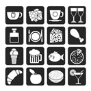 Silhouette Food, Drink and beverage icons - vector icon set