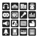 Silhouette Music and sound Icons - Vector Icon Set