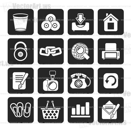 Silhouette Website and internet icons - vector icon set