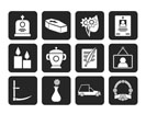 Silhouette funeral and burial icons - vector icon set