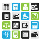 Silhouette Stock exchange and finance icons - vector icon set