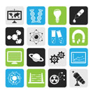 Silhouette science, research and education Icons - Vector Icon set