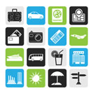 Silhouette Travel and vacation icons - vector icon set