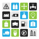Silhouette Natural gas objects and icons - vector icon set