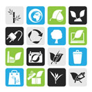 Silhouette Environment and Conservation icons - vector icon set