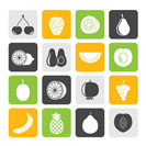 Silhouette Different kind of fruit and  icons - vector icon set