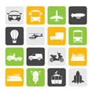 Silhouette Transportation and travel icons - vector icon set