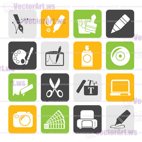 Silhouette Graphic and web design icons - vector icon set