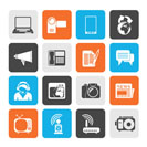 Silhouette Communication and Technology icons - Vector Icon Set