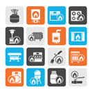 Silhouette Household Gas Appliances icons - vector icon set