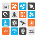 Silhouette science, research and education Icons - Vector Icon set