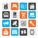 Silhouette Communication and connection icons - vector icon set