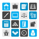 Silhouette Business and office icons - vector icon set