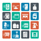 Silhouette Household Gas Appliances icons - vector icon set