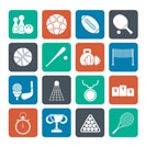Silhouette Sport equipment icons - vector icon set