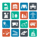 Silhouette Heavy industry icons - vector icon set