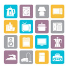 Silhouette home equipment icons - vector icon set