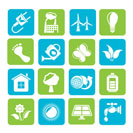 Silhouette Green, Ecology and environment icons - vector icon set