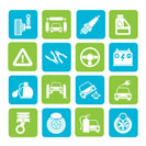 Silhouette Car and road services icons - vector icon set