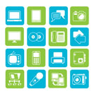 Silhouette Communication and connection technology icons - vector icon set