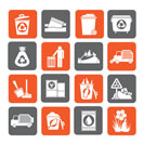 Silhouette Garbage and rubbish icons - vector icon set